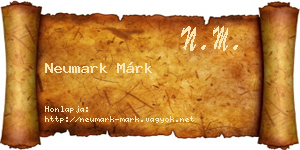 Neumark Márk névjegykártya
